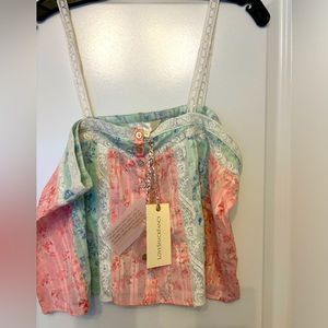 Loveshackfancy Maitiri Tank Pink and Blue size XL